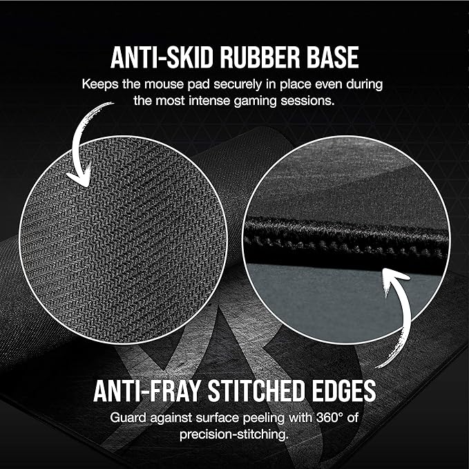 Corsair MM300 PRO Premium Spill-Proof Cloth Gaming Mouse Pad – Extended - Multicolor (Pack of 2)