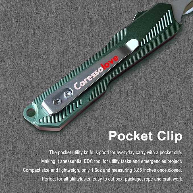 Self Retracting Utility Knife, Out The Front Knife Automatic, EDC Folding Scalpel Pocket Knife, 5PCS #60 Double Action Auto Retractable Cutting Blade, Retractable Razor Blades Boxcutter