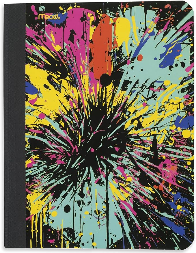 Mead Composition Notebook, College Ruled Paper, 7-1/2" x 9-3/4", 80 Sheets, Firework Burst (850127FA)