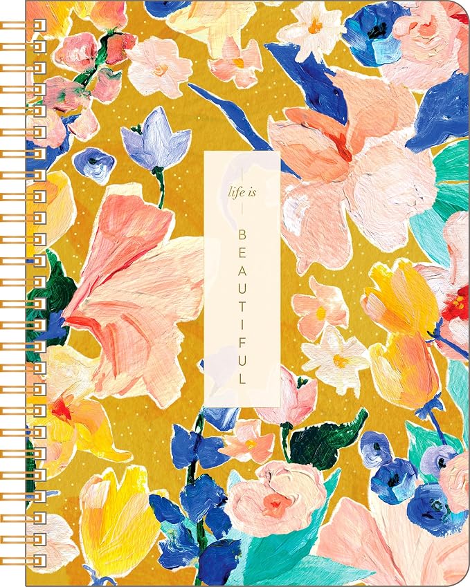 Compendium Spiral Notebook - Life Is Beautiful — A Designer Spiral Notebook with 192 Lined Pages, College Ruled, 7.0”W x 9.25”H