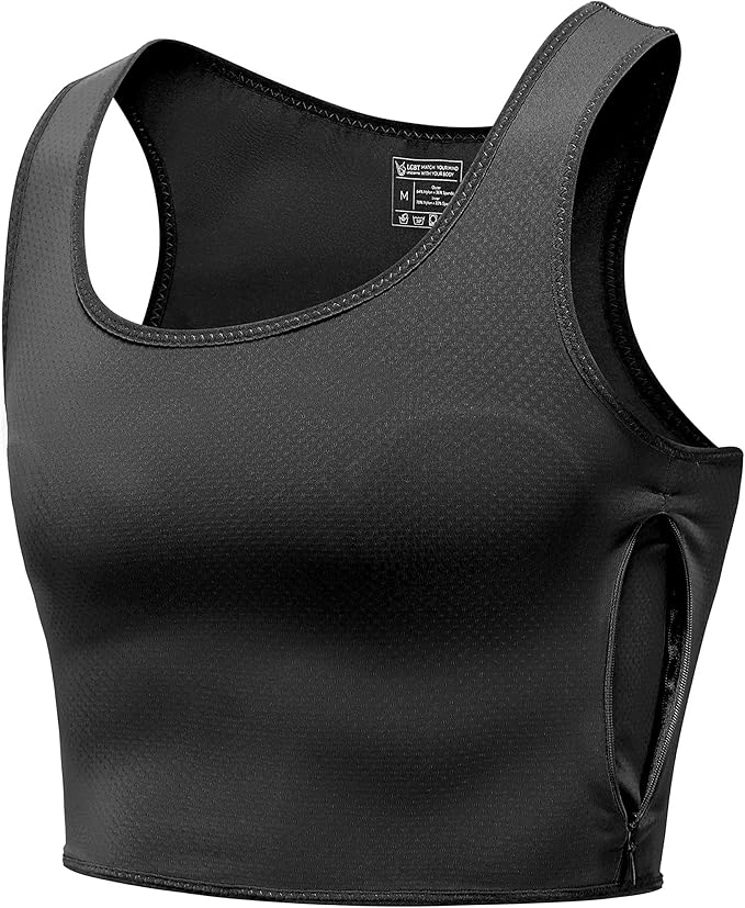 LGBT UNICORNS Chest Binder Trans FTM, Adjustable Bindfree Sizing Design, Skin-Friendly & Breathable, Nipple Covers Built-in