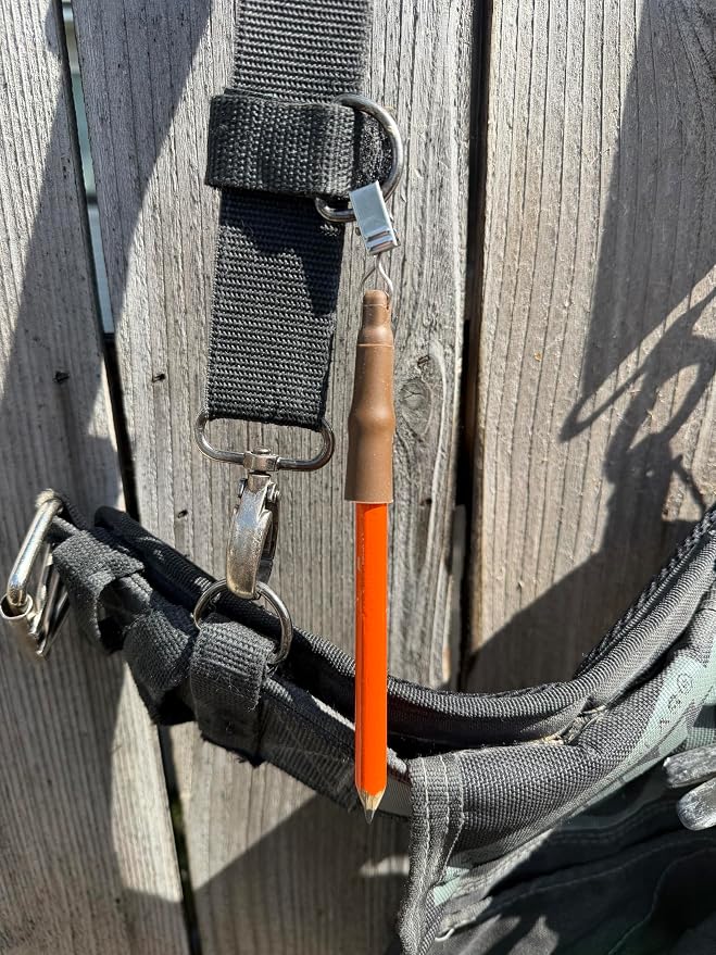 Quick Draw Magnetic Pencil Holder – Strong Magnetic Clip-On Tool Holster for Carpenter, Construction, or Contractor – Fits Pencils, Pens, Markers – String-Free, Flexible Reusable Silicone Grip, 1 Pack