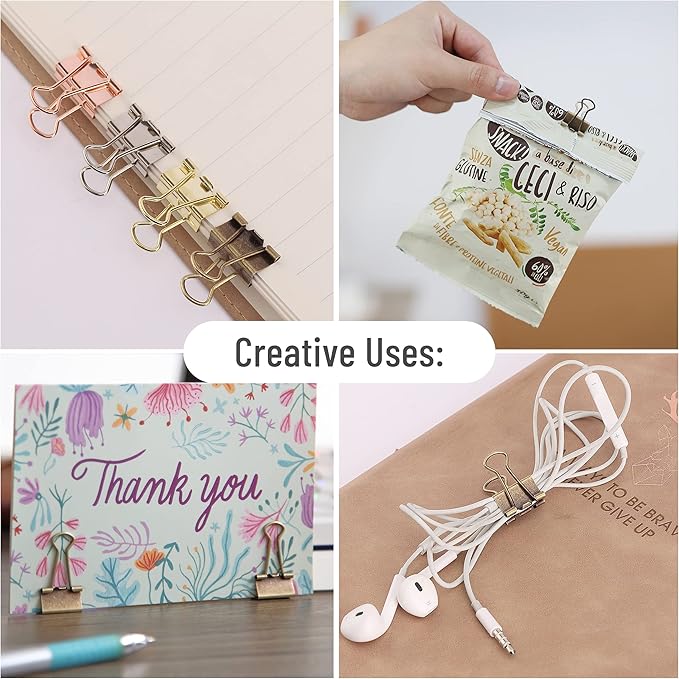 Mr. Pen- Small Binder Clips, 50 pcs, 0.75", Small Size, Bronze Metal Binder Paper Clips, Paper Clamps for Office Supplies, Home, School, Business, Document Organizing