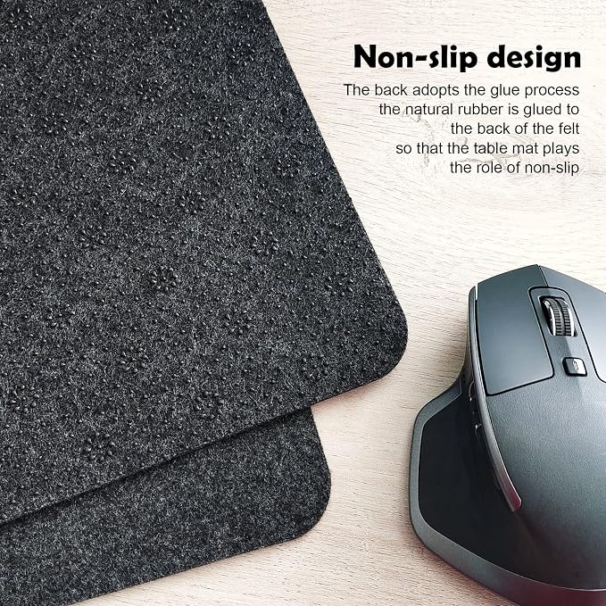 DAWNTREES Large Felt Desk Mat,39.4''x19.69'' Full Keyboard and Mouse Pad | Non-Slip Computer Desk Mat for Home and Office,100x50CM Felt Desk Pad Protector (Dark Gray)