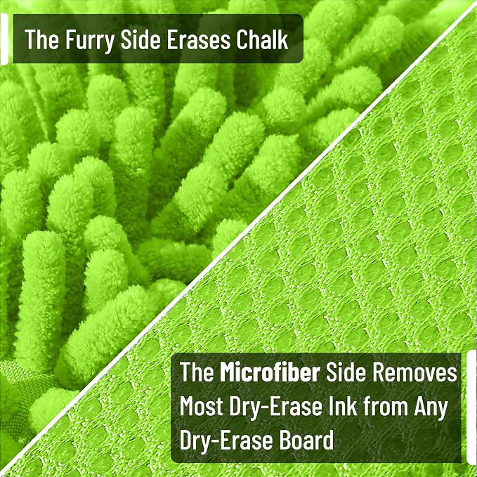 Mr. Pen- Magnetic Microfiber Shag Whiteboard Erasers, 4" x 6", 4 Pack | Dual Surface, Washable Large Dry Erase Board Cleaner for Chalk, Marker, Classroom, Office, Home