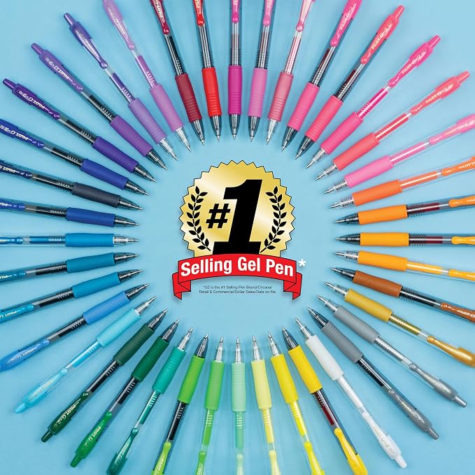 PILOT G2 Rolling Ball Colored Gel Pens, 0.7mm, Assorted Color Inks, 5-Pack