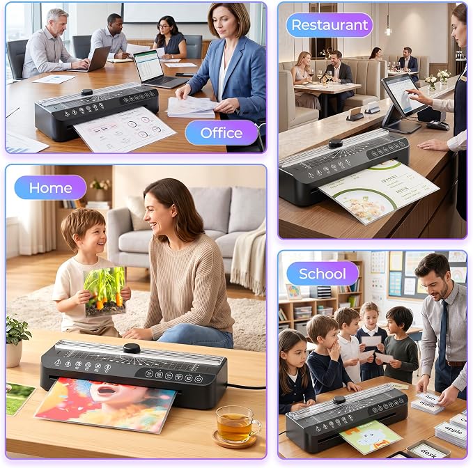 9-Inch Laminator Machine with 40 Sheets 8-in-1 Thermal Laminator Kit | 85s Warm-Up with NTC Temperature Control,3-5 Mil,Paper Cutter & Corner Rounder - Perfect for Teachers, Home & Office