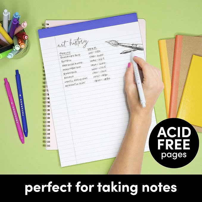 PAPERAGE Lined Legal Pads, (Rainbow), 6 Pack, 50 Sheets Each, Wide/Legal Ruled, Note Pads, Paper, 8.5 inches x 11 inches