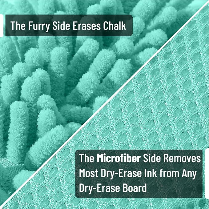 Mr. Pen- Magnetic Microfiber Shag Whiteboard Erasers, 4" x 6", 4 Pack | Dual Surface, Washable Large Dry Erase Board Cleaner for Chalk, Marker, Classroom, Office, Home