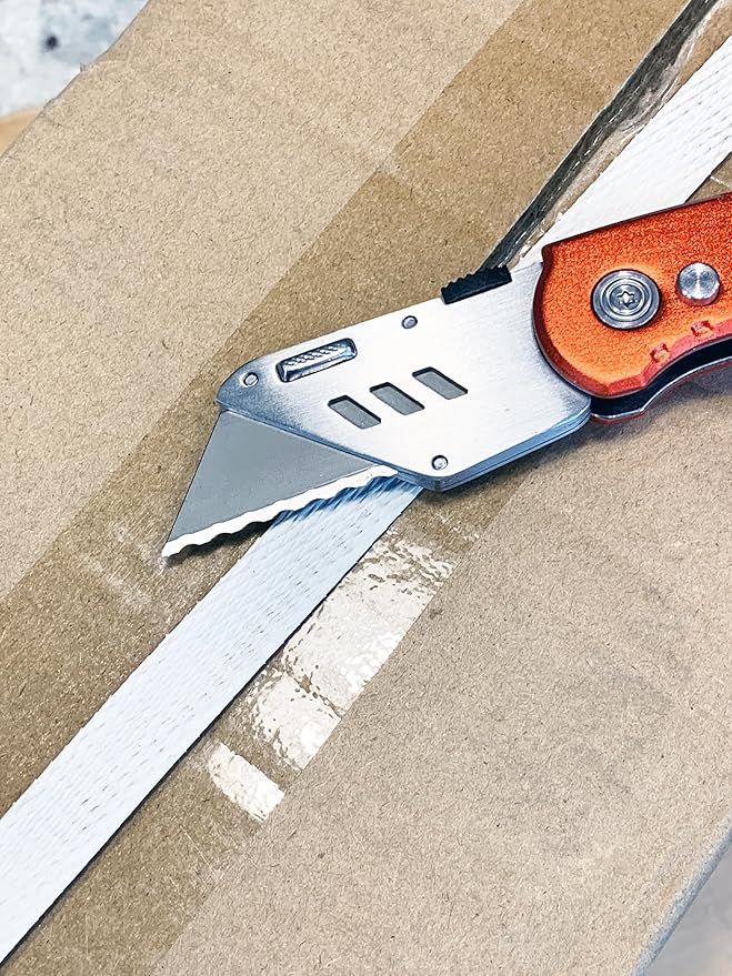 Serrated Blades for Utility Knife – Ten Pack Heavy Duty SK5 Saw Razors for Box Cutter Replacement in Convenient Storage Box – Serrated Edge Razors 10 Pack, Standard Size - Fits Most Cutters & Knives