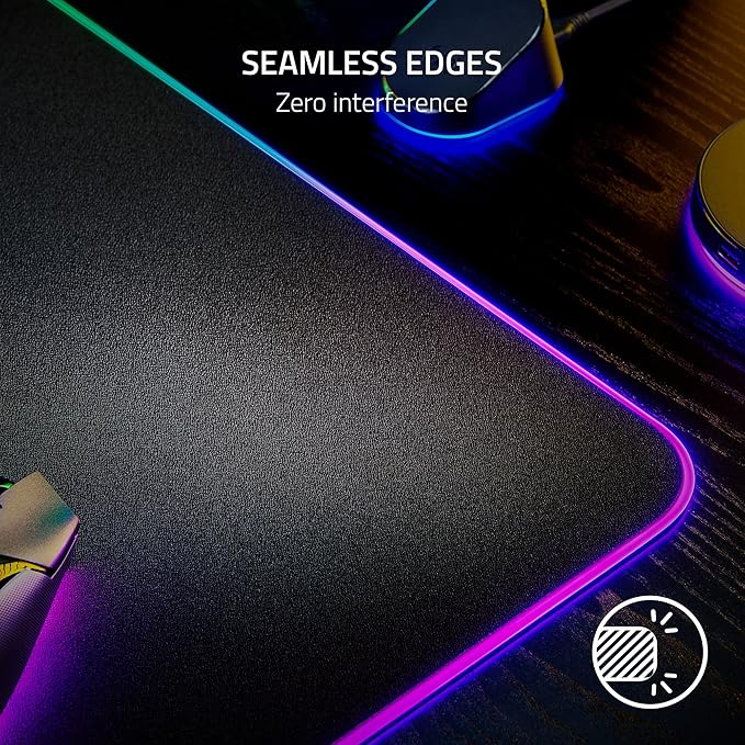 Razer Strider Chroma Hybrid Gaming Mouse Mat with Razer Chroma RGB: Hybrid Soft/Hard Mat - 19 Razer Chroma RGB Lighting Zones - Warp and Water-Resistant - Anti-Slip Base - Seamless Edges XXLarge
