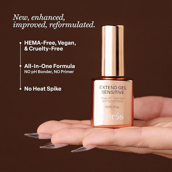 Aprés Extend Gel Sensitive - HEMA-Free Soak Off Gel-X Tips Adhesive (15 ml)
