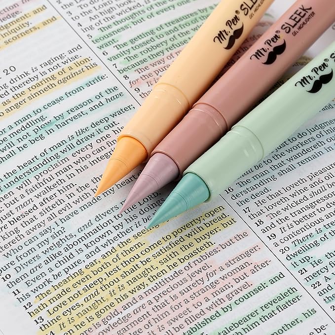 Mr. Pen- Gel Highlighter Set, 16 Pack, Assorted Colors, Bible Highlighters No Bleed Gift Set