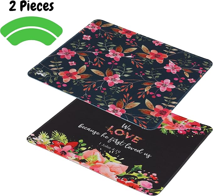 Mr. Pen Cute Floral Mouse Pads, 2 pcs - Office & Bible Themed