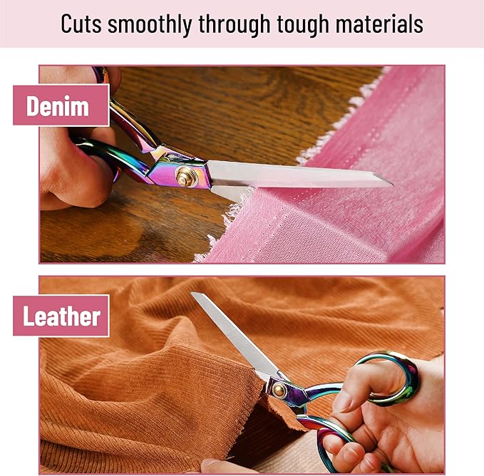 Mr. Pen Premium Rainbow Tailor Scissors, 8-inch Carbon Steel, Heavy Duty Fabric Cutter