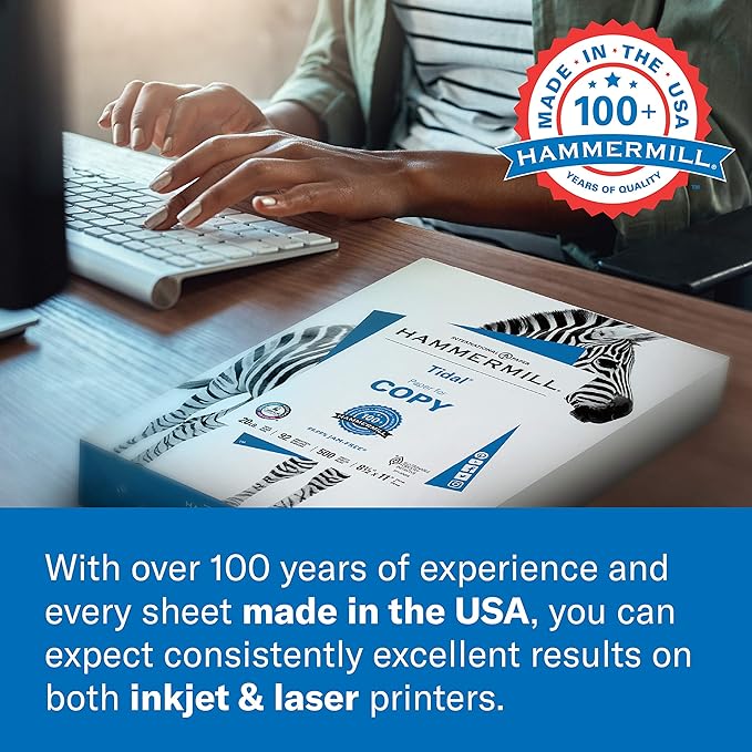 Hammermill Colored Paper, 20 lb Ivory Printer Paper, 8.5 x 11 - Made in the USA, Pastel Paper, 103176R - 1 Ream (500 Sheets)