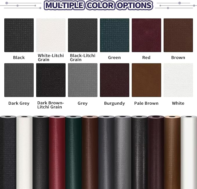 Besezx Leather Repair Patch Tape Kit, Self Adhesive Leather Repair for Furniture, Couch, Sofa, Car Seats,Office Chair,Vinyl Repair Kit.60inx16in