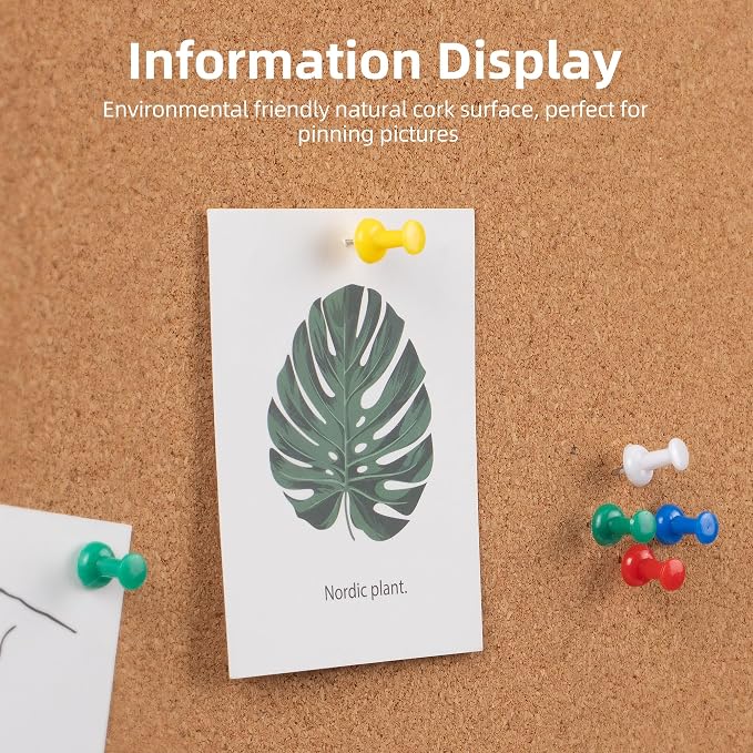 Extra Large Cork Bulletin Board 96" X 48", Black Wood Framed 8'x4' Corkboard for Wall, Wall Mounted Notice Pin Board with 18 Push Pins for School, Home & Office