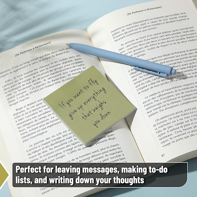 Mr. Pen- Sticky Notes, 3”x3”, 12 Pads, 600 Sheets, Dark and Earthy Colors Sticky Notes 3x3, Stocky Notes for Bible Journaling