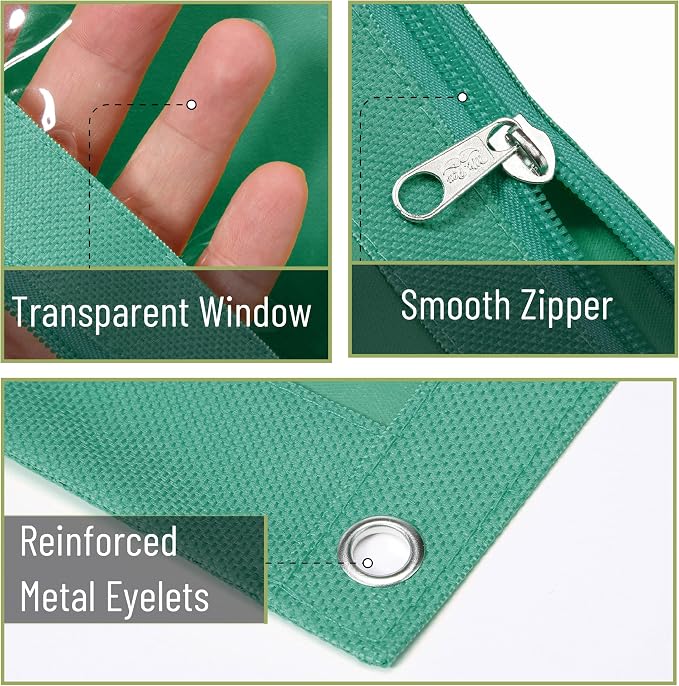 Mr. Pen- Pencil Pouch for 3 Ring Binder, 2 Pack, 10"x6.75", Smooth Zipper | Clear Window, Large Capacity Pencil Case with 3 Reinforced Grommets for School, Office, Supplies Storage | Clear Window, Large Capacity Pencil Case with 3 Reinforced Grommets f...