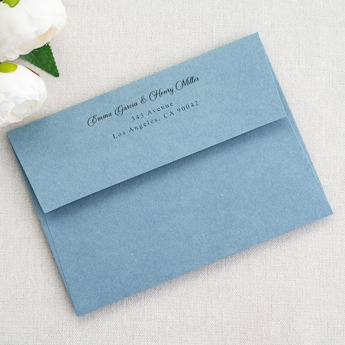 PONATIA 5x7 Envelopes, Dusty Blue Self Seal A7 Envelopes | Envelopes for Weddings Invitation Cards, Photos, Postcards, Greeting Cards Mailing, Baby Shower, Christmas Cards