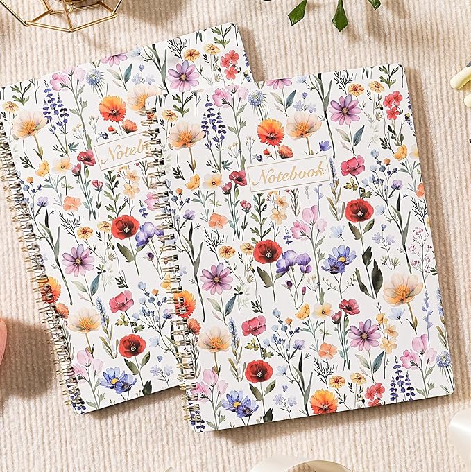Spiral Notebook - Ruled Notebook/Journal, Lined Journal, 8.5'' x 10.5'', 55 Sheets/110 Pages, Journal for Women, Journal with Spiral Bound, Thick Paper, Back Pocket, Perfect for Office & School