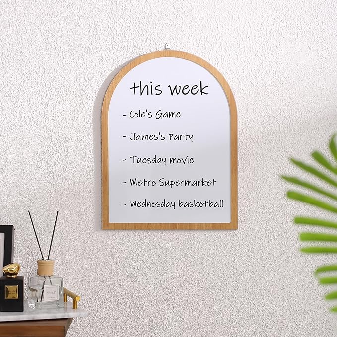Mr. Pen Dry Erase Board, 16" x 12", Wooden Frame, Boho Design, Mini White Board for Kids & Students, Small Dry Erase Board