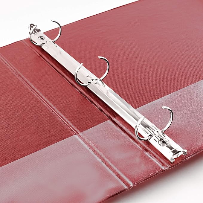Avery Standard 3 Ring Binder, 1" Round Rings, 4 Red Binders | For School, Home and Everyday Organization, Tear-Resistant Textured Cover, Lay-Flat Back-Mounted Rings, 2 Nonstick Pockets