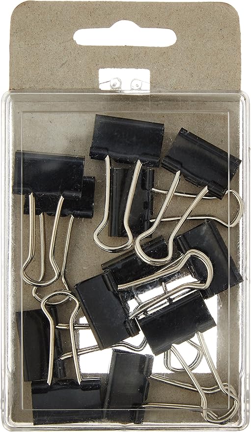 Charles Leonard Binder Clips, Small, Reusable Box, 12/Box (79312)