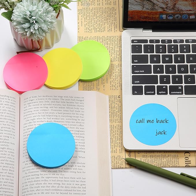 Mr. Pen- Round Sticky Notes, 12 Pads, 720 Sheets, 2.8" x 2.8" Colorful Sticky Notes Bulk, Stocky Notes for Bible Journaling