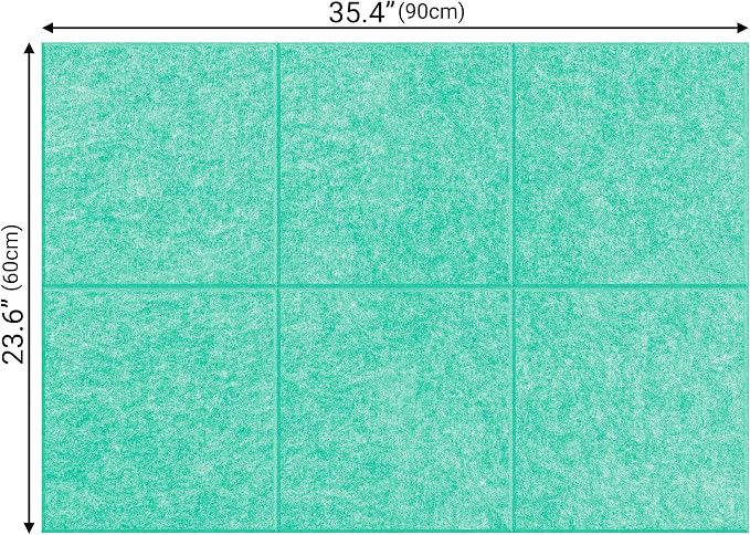 AKTOP Cork Board Bulletin Board 24"x36", 6 Pack Removable Felt Cork Board Tiles for Wall, Large Corkboard Notice Pin Board for Office, School & Home,24 Safe Adhesive Tabs, 20 Push Pins, Lake Blue