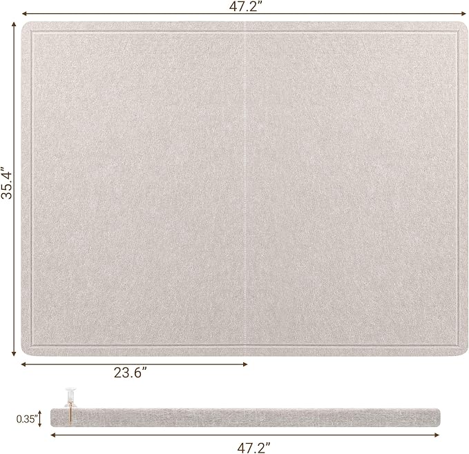 AKTOP Foldable Felt Bulletin Board for Wall, 48x36 inches, Latte | Large Cork Board Alternative with 25 Pushpins, Decorative Photo Display Board Pin Board 4x3, For Home, Office & School