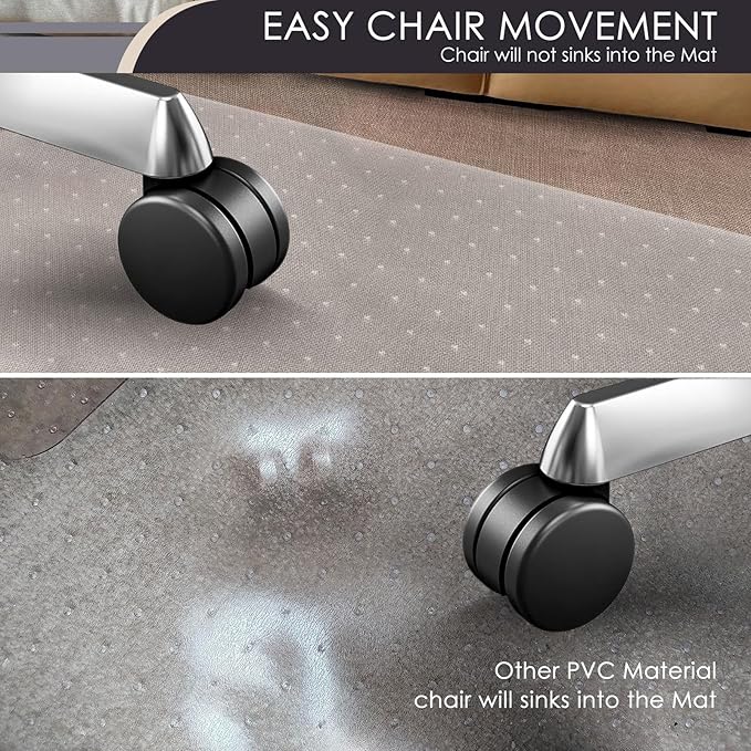 Kuyal Office Chair Mat for Carpet, Set of 2, Heavy Duty Computer Chair Mat | 32''x48'', Under Desk Protector Carpeted Clear Floors Mat, Easy Chair Movement,Ship Flat