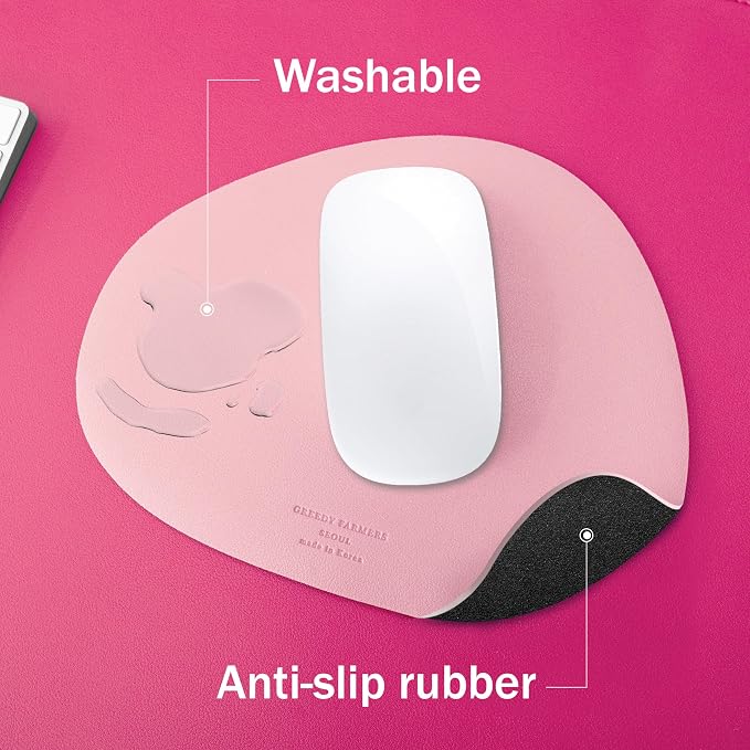 Mouse pad, Non-Slip Washable Waterproof Computer Mouse pad (Blush Pink)