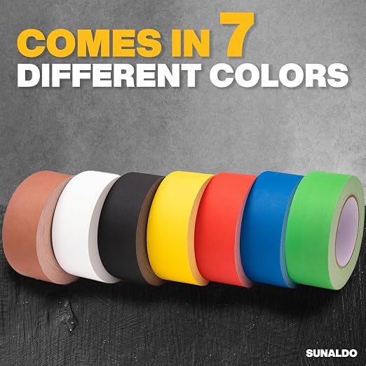 Gaffers Tape (2" x30 Yards) Heavy Duty, No Residue (3 Pack Brown) | Easy to Rip Professional Grade Floor Tape for Electrical Cords, Matte Finish Non Reflective, Weather Resistant