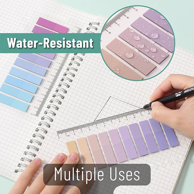 Mr. Pen- Colorful Sticky Tabs, 16 Sets, 3200 pcs, Translucent Page Markers | Water-Resistant Book Tabs for Annotating, Bible Study, Planning, Indexing & Document Organization, Pastel