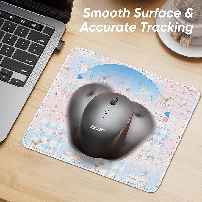 Premium Stitched Mouse Pad 10.2 x 8.3 in | Smooth, Washable Desk Mat with Non-Slip Base | Personalized Cute MousePads for Gaming,Work,Laptop, Computer, Office, Home (Lucky Dogs)