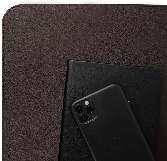 Vine Creations Leather Desk Mat Large 36" x 20", Desk Protector Mat, PU Leather Desk Pad, Non-Slip Large Mouse Pad, Desk Blotter, Desk Pads on Top of Desks, Office Desk Matt for Desktop (Dark Brown)