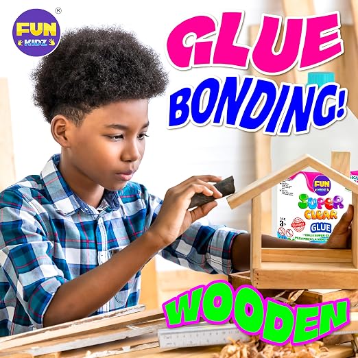 Super Clear Glue 1 Gallon, FunKidz All Purposes School Home Projects Liquid Glue Great for Slime Making Supplies Washable Non-Toxic Use for Arts & Crafts Wood Paper Cardboard