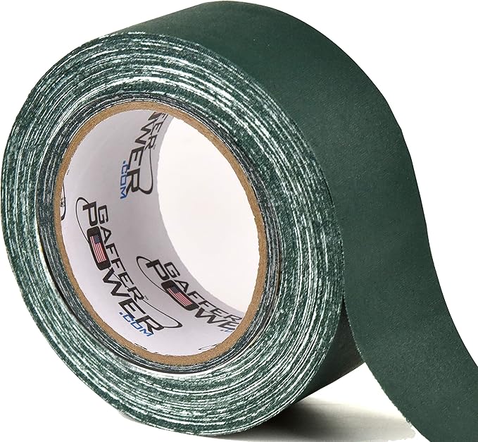 Gaffer Power Forest Green Gaffer Tape 2” x 30 Yards – No Residue, Outdoor Blending, Made in USA, Matte Non-Reflective Cloth Tape for Stage, Gear & Cable Management