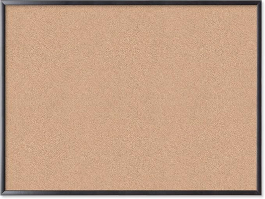 U Brands Cork Bulletin Board, 36" x 48" Inches, Black Wood Frame (2876U00-01)