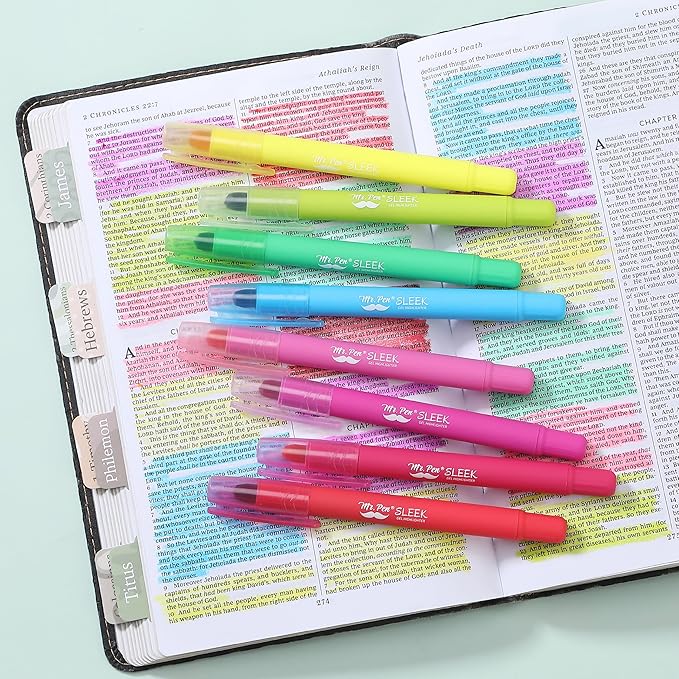 Mr. Pen- Gel Highlighters, 8 Pack, Assorted Colors, Bible Highlighters for Bibles That Do Not Bleed