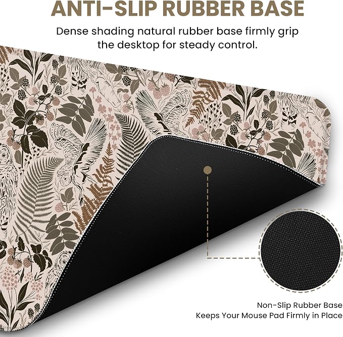 Aesthetic Desk Mat, Cute Magical Forest Desk Pad Protector for Work & Decor, 35.4" x 15.7", Pretty Non-Slip Extended Mouse Pad for Office or Home