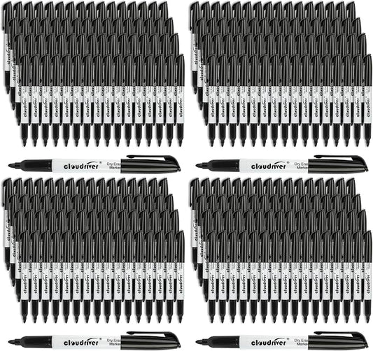 cloudriver Dry Erase Markers 512 Pack, Black Whiteboard Markers, Fine Tip, Low Odor, Bulk Dry Erase Marker For Office, home and School Supplies