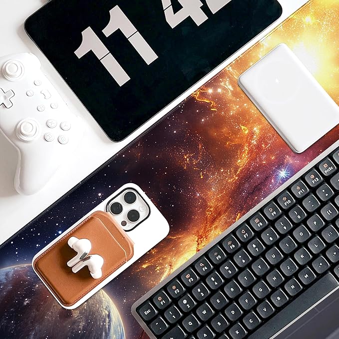 Planet Gaming Mouse Pad, Large Extended Mouse Pad Big Computer Mousepad for Home Office Gaming Work 31.5x11.8inch (Star Star)