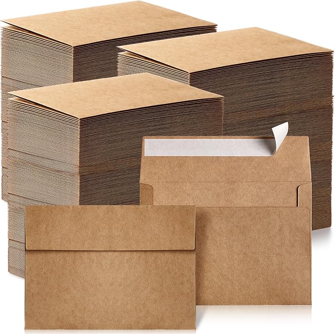 Fainne 1200 Pack Kraft Envelopes for Invitation, 120 GSM,A4, 4.25 X 6.25 in | Brown Envelopes for Invitation, 120 GSM Gift Card for Office, Wedding, Gift, Party, Baby Shower, Mailings