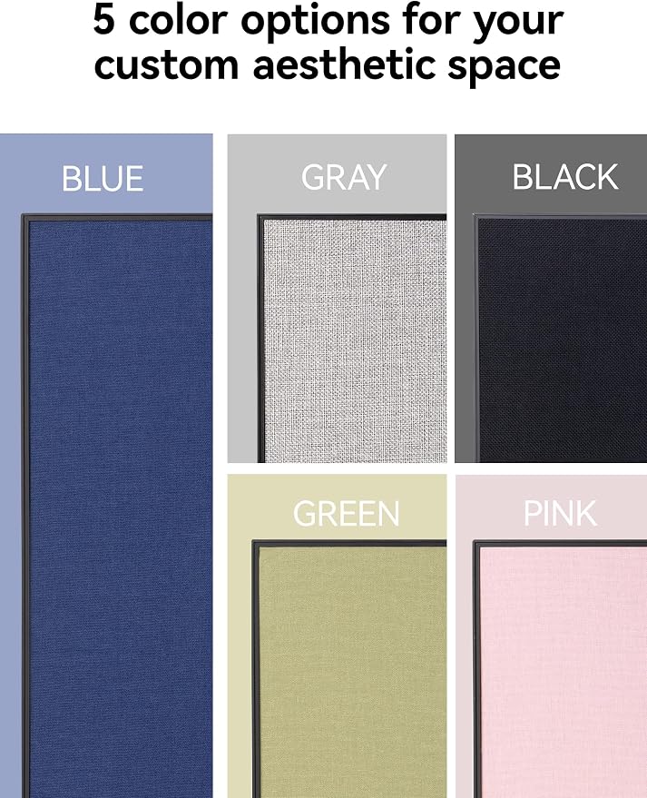 Cork Board White Board Combo for Wall | 36"X24" Linen Bulletin Board Whiteboard, Magnetic Dry Erase Corkboard for Home, Office, School, Blue