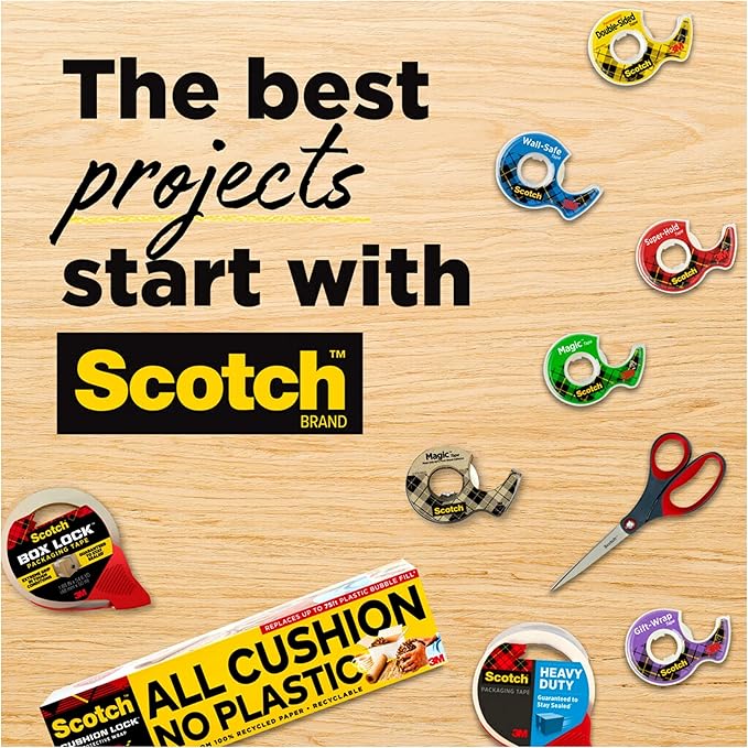 Scotch Multi-Purpose Stainless Steel All-Purpose 2 Pairs of Scissors, 8 Inches, Red & Gray, Great for cutting holiday gift wrap paper