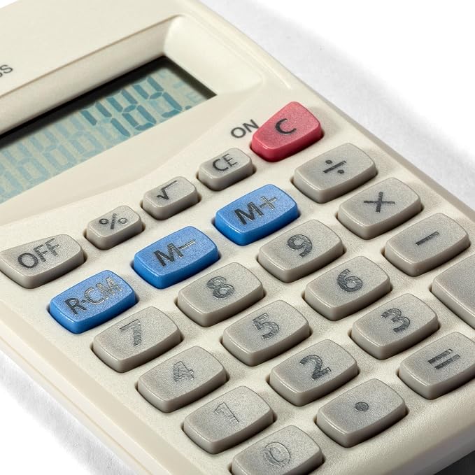 Sharp 8-Digit Battery-Powered Pocket-Size Calculator, Standard Function Wallet Calculator with LCD Display, Fits in Purses, Pockets & Workbags, 4 x 2.4-Inches, White (EL233SB)
