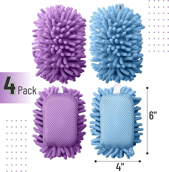 Mr. Pen- Magnetic Microfiber Shag Whiteboard Erasers, 4" x 6", 4 Pack | Dual Surface, Washable Large Dry Erase Board Cleaner for Chalk, Marker, Classroom, Office, Home